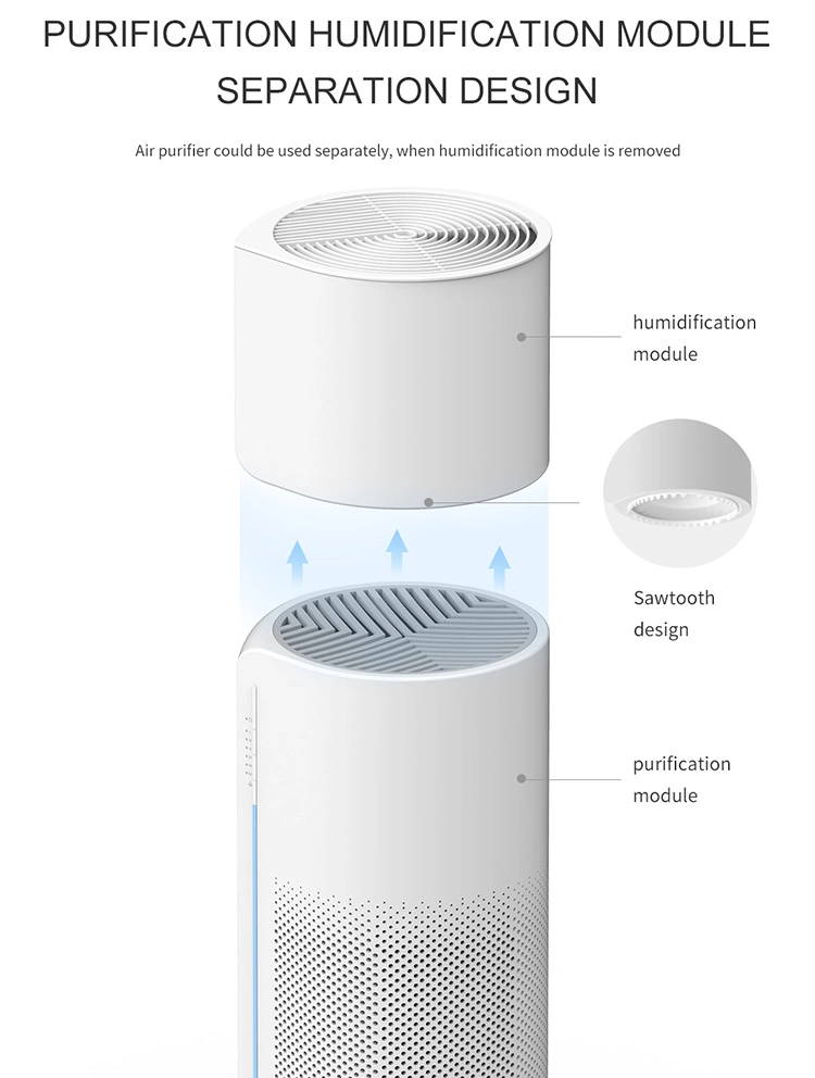 Custom Commercial Office Floor Standing HEPA Filters LED Light Humidifier and Air Purifier