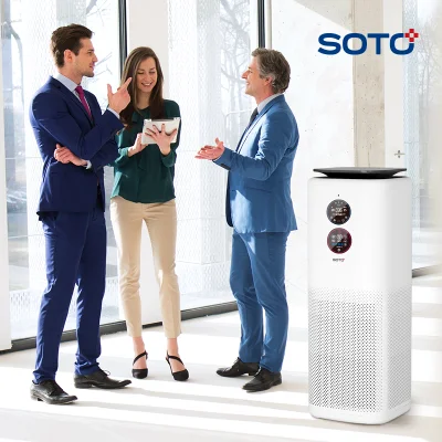 Soto-Y9 Smart tragbarer medizinischer kommerzieller UV-Luftreiniger mit HEPA-Filter, großes Luftvolumen, Aktivkohle-Luftfiltrationsausrüstung für Schule/Büro